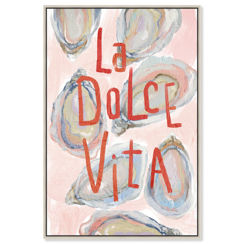 Reproduction côtière tendance sur toile La Dolce par Art Remedy, H 46 po x l 31 po, Cadre flottant argent