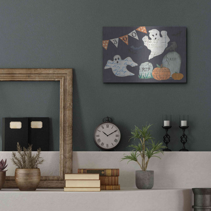 «Halloween Whimsy III» par Courtney Prahl, art mural en métal, H 12 po x l 16 po