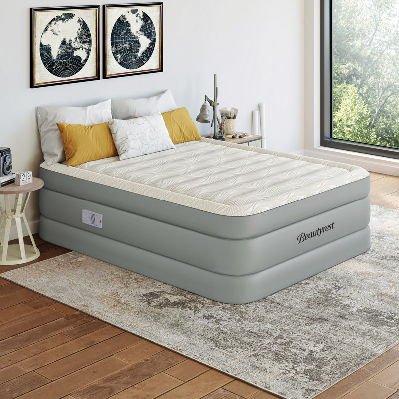 Beautyrest 20 in. Luxaire Raised Air Mattress with Cool Vent Top, Auto Shutoff Pump, Durable Air-Tight Construction, Full