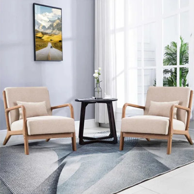 Bonnita 26" Wide Mid Century Upholstered Accent Chair with an Extra Pillow