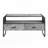 Raziela Concrete Gray & Black TV Stand with Curved Edges and Drawer
