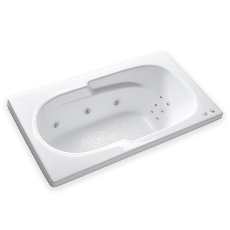 60'' x 32'' Drop-In Whirlpool Acrylic Bathtub, Left