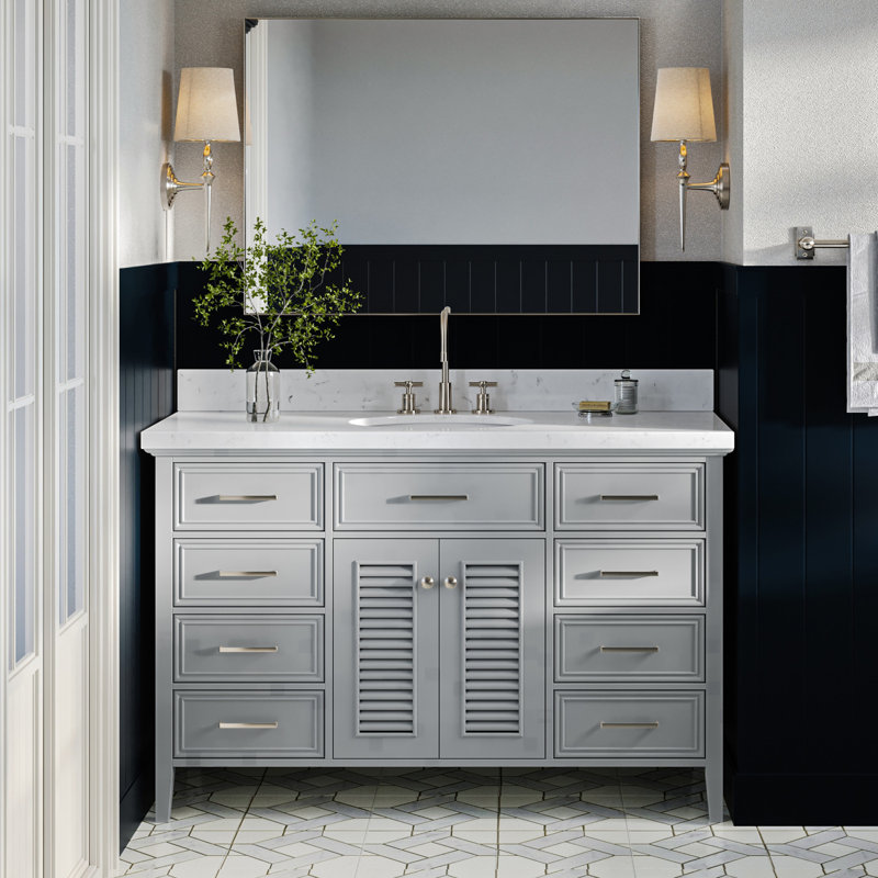 Ensemble de meuble-lavabo simple 54,25 po Blazier, Gris