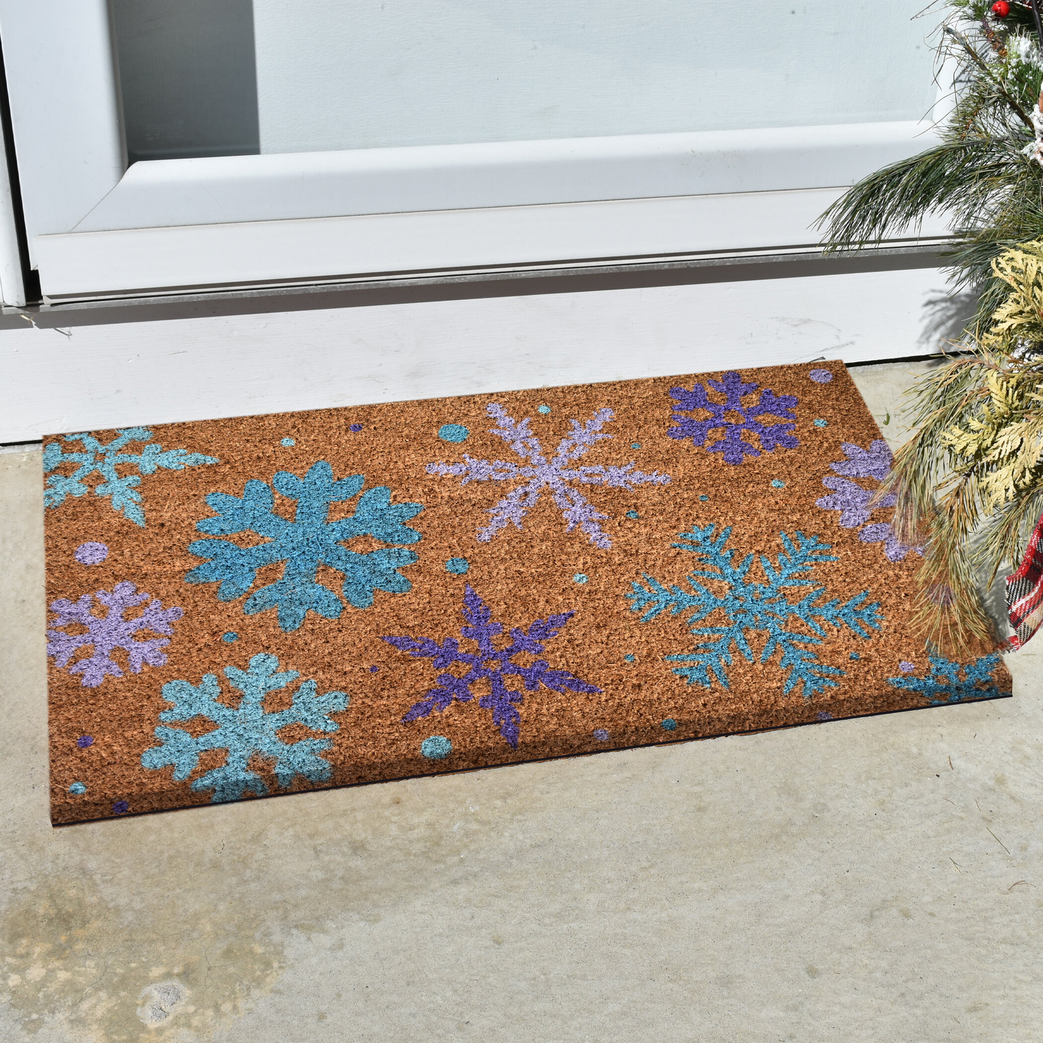 Winter Fir Coir Doormat with Backing - Entryways