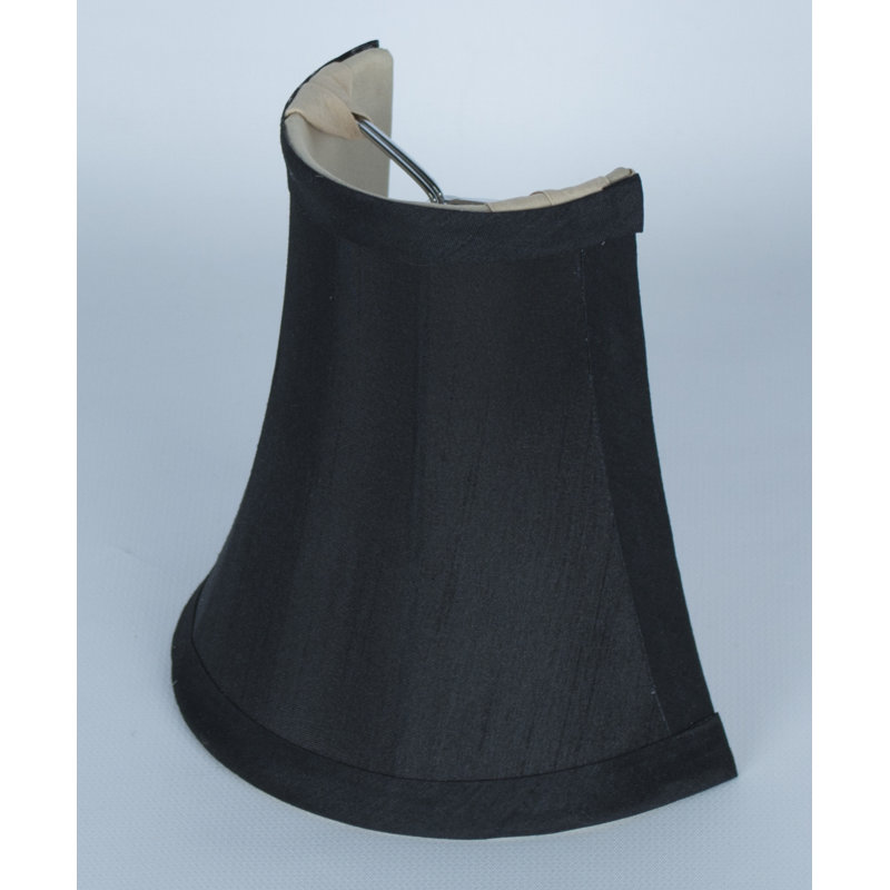 Abat-jour en soie/chantoung à cloche de 5 po (attache), Noir