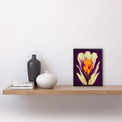 Vibrant Saffron Crocus Flower In Violet - Single Picture Frame Print