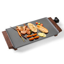 VEVOR Indoor/Outdoor Electric Grill, 1800W 200sq.in Electric BBQ Grill & 2 Zone Grilling Surface, Non-Stick Ceramic Coating P