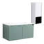 Meuble-lavabo de salle de bain 36 po avec lavabo en résine en forme de goutte et armoires latérales, blanc