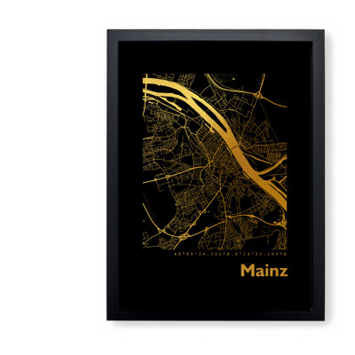 Mainz Map - Single Picture Frame Print