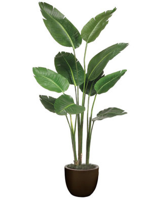 Faux Bird Of Paradise Tree in Metal Planter