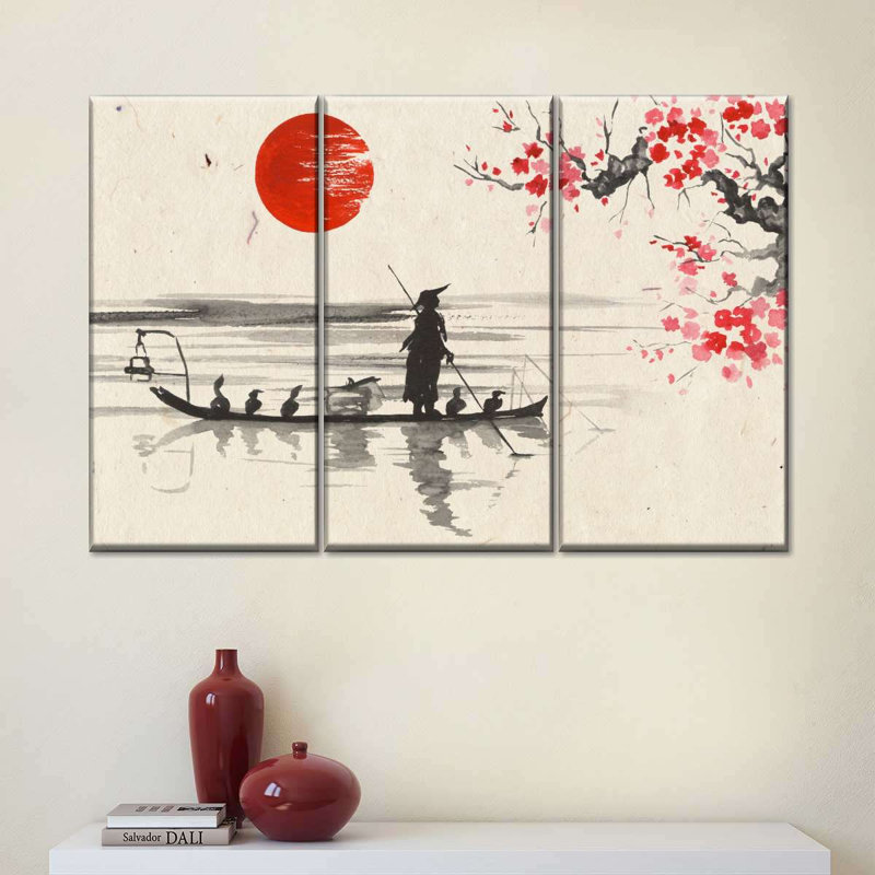 Impression d'art sur toile japonais, H 24 po x l 38 po x P 1,25 po