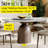 53" Round Dining Table for 6 With Sintered Stone Lazy Susan + Dark Walnut Solid Wood Base-116510854-116510856
