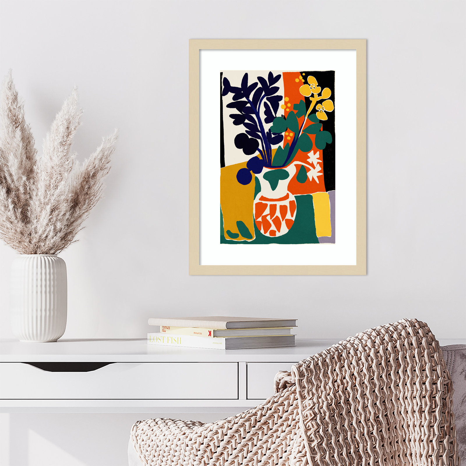 Ovando "France Floral Impressions" Print, Brown, 21" H x 16" W