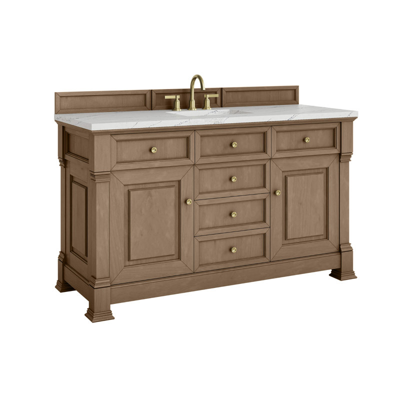 Meuble-lavabo simple l 60 po Brookfield, Pacanier, À entraxe, Noctis éthéré