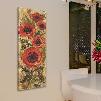 « floral frenzy red i » par alan hopfensperger, reproduction d’art sur toile tendue