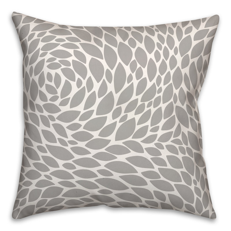  Housse et insert de coussin d'extérieur carré Tear Drop 10, gris, 16 po x 16 po