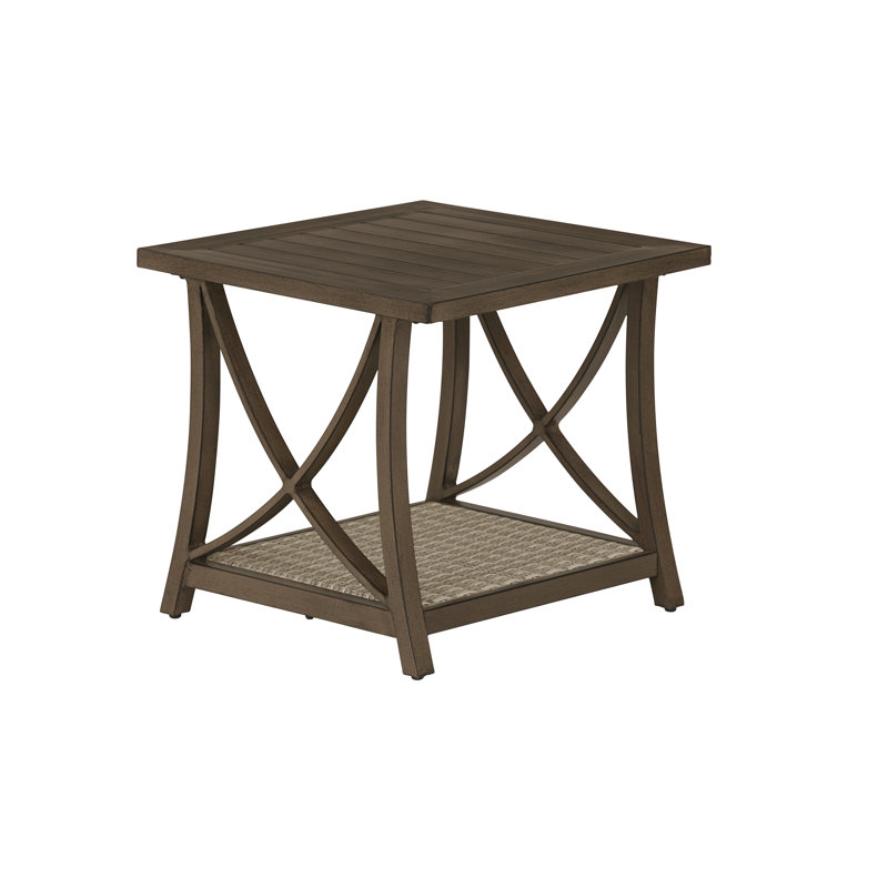 Suk Square Metal Outdoor Side Table , 26'' in. W 26'' in. D