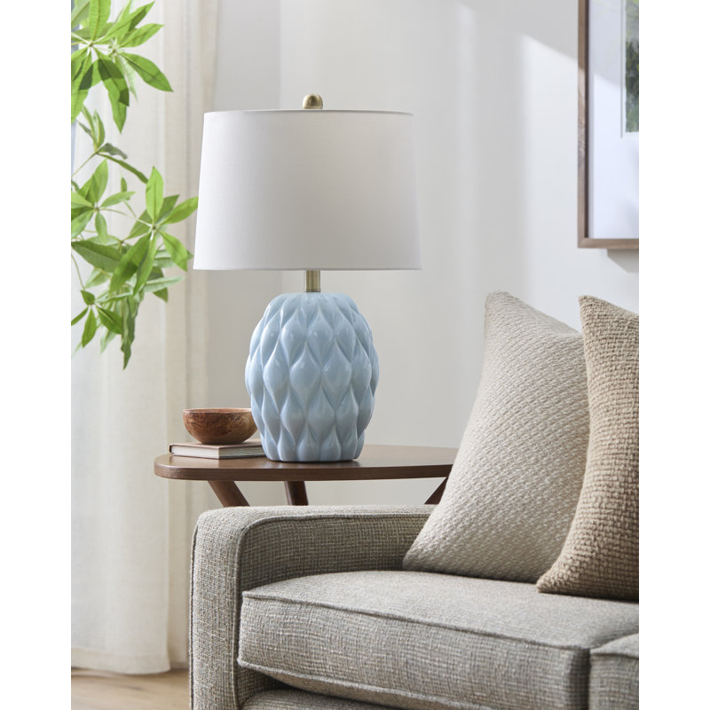 Lampe de table Shahe, Bleu clair