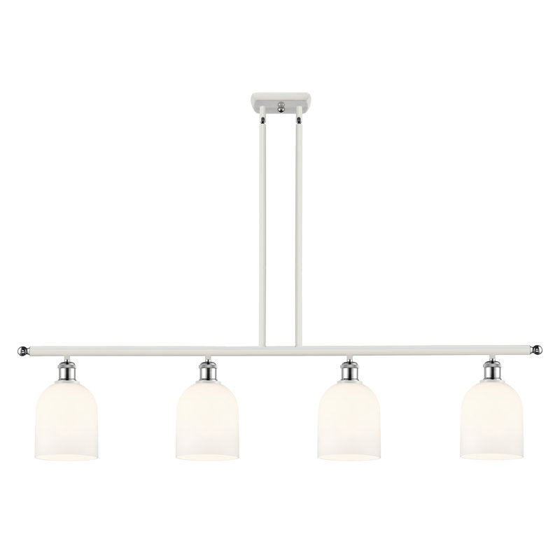 Odaniel 4 - Light Kitchen Island Pendant, Gloss White, White Polished Chrome