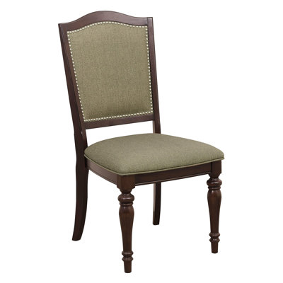 Dining Chairs Set Of 2 Upholstered Seat And Back Nailhead Trim Wooden Furniture Side Chairs Set