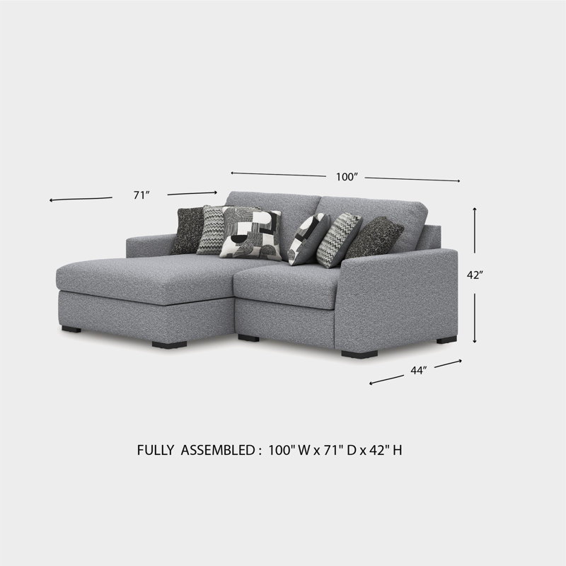Canapé modulaire 2 pièces avec méridienne Cantin, Orienté vers la gauche