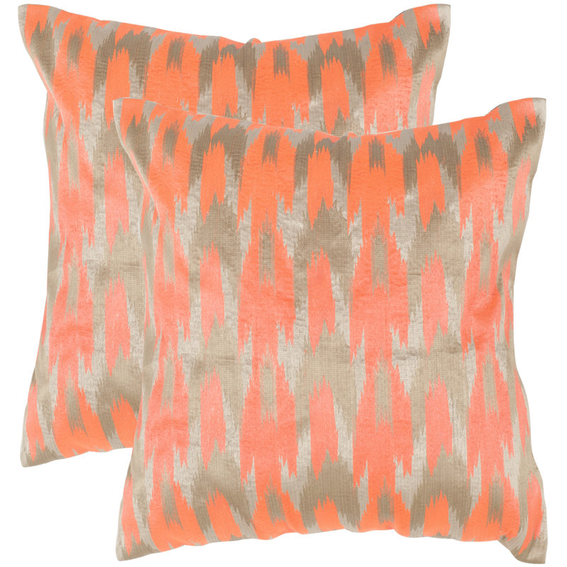 Boho Chic Throw Pillow, Neon/Tangerine