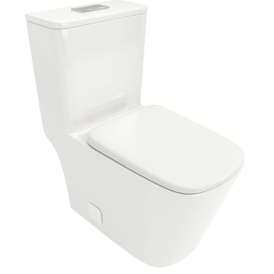 One Piece Ceramic Toilet - Easy To Maintain, Keeps Clean Easily Modern With Dual Flush And Soft Close Seat Space Saving Design