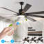 Ventilateur de plafond à DEL 72 po en noyer avec 8 pales en bois, télécommande, température de couleur réglable pour le salon, la chambre à coucher ou la salle à manger (silencieux / 6 vitesses / réversible / moteur à courant continu)-739773713-739773727