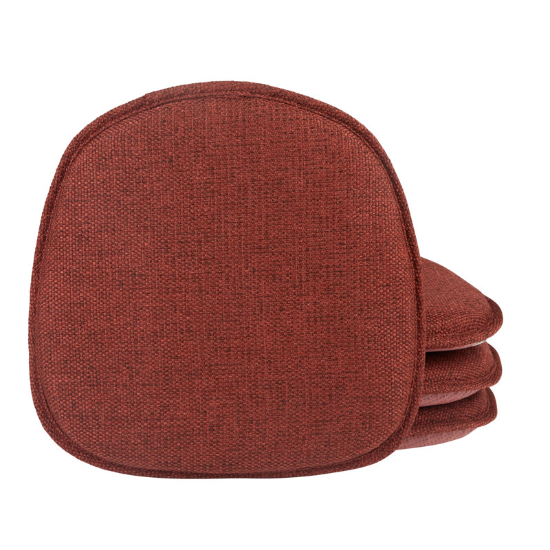 Non-Slip Mid Century Modern Shell Chair Cushion, Extra Thick Filling, Set of 4, Red