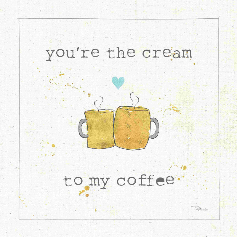 " Coffee Cuties II Turquoise Heart " by Pela Studio, 12" H x 12" W, No, Black Floater Framed
