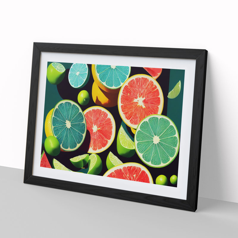 Citrus Fruit - Framed Print, Black Framed, 25cm H x 34cm W x 2cm D