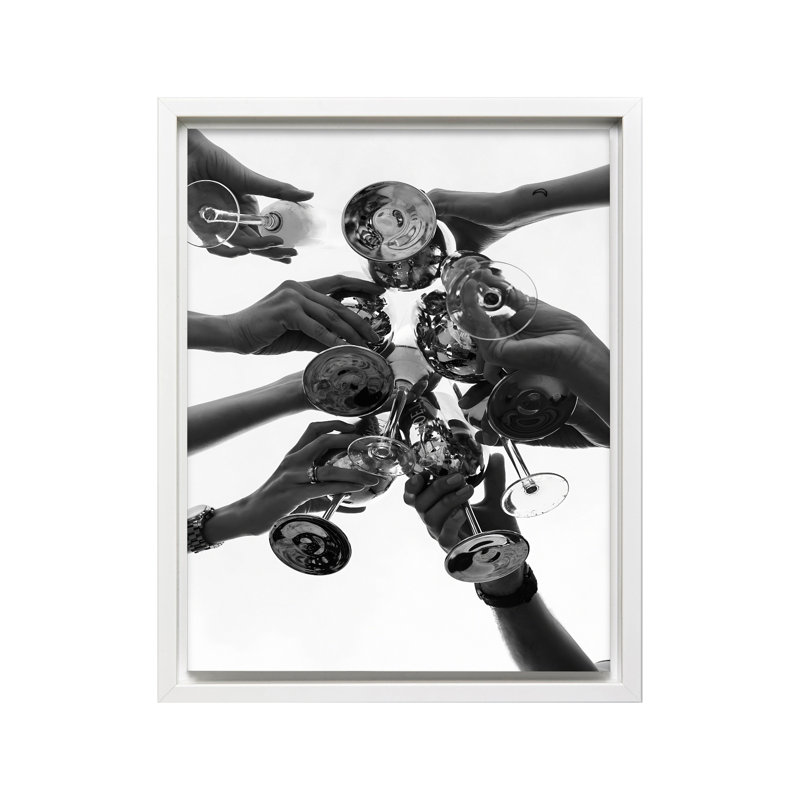 Cocktail Cheers, Canvas, White Framed, 08"H x 10"W