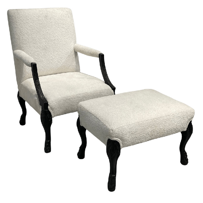 Fauteuil et repose-pieds Bartlet, Tanné, Brun