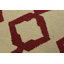 Tapis géométrique beige / rouge en laine fabriqué à la main 4 pi 3 po x 6 pi 1 po Madee