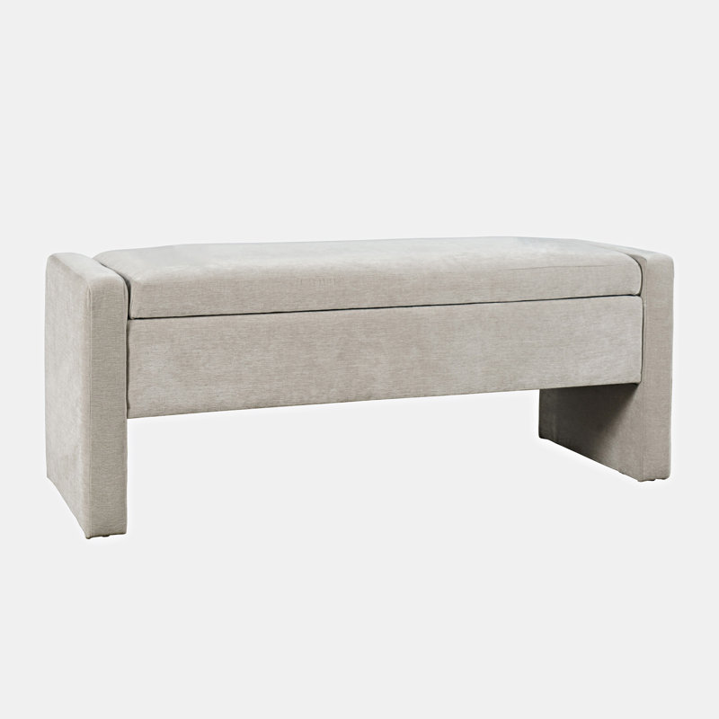 Banc de rangement rembourré Sharpay, Gris Braun