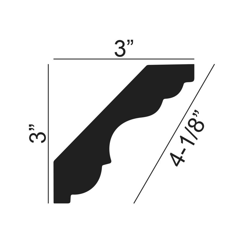 7-7/8-ft Primed Polyurethane Crown Moulding Pack