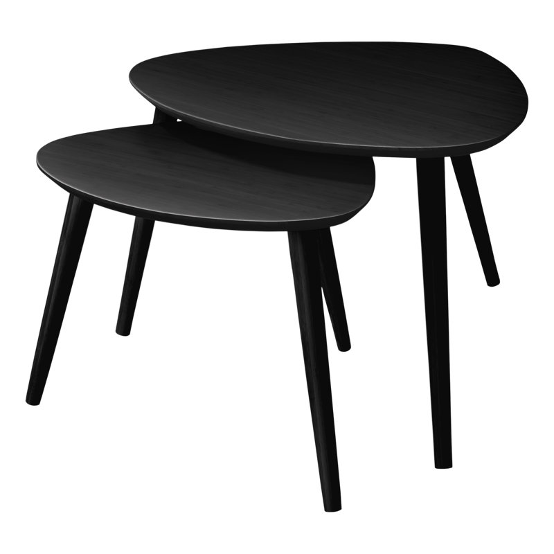 Anastacia Solid Wood Nesting Tables, Black
