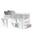 Leo Metal Kids Mid Sleepers Bed Frame with Storage Included with Built-in Ladder Included