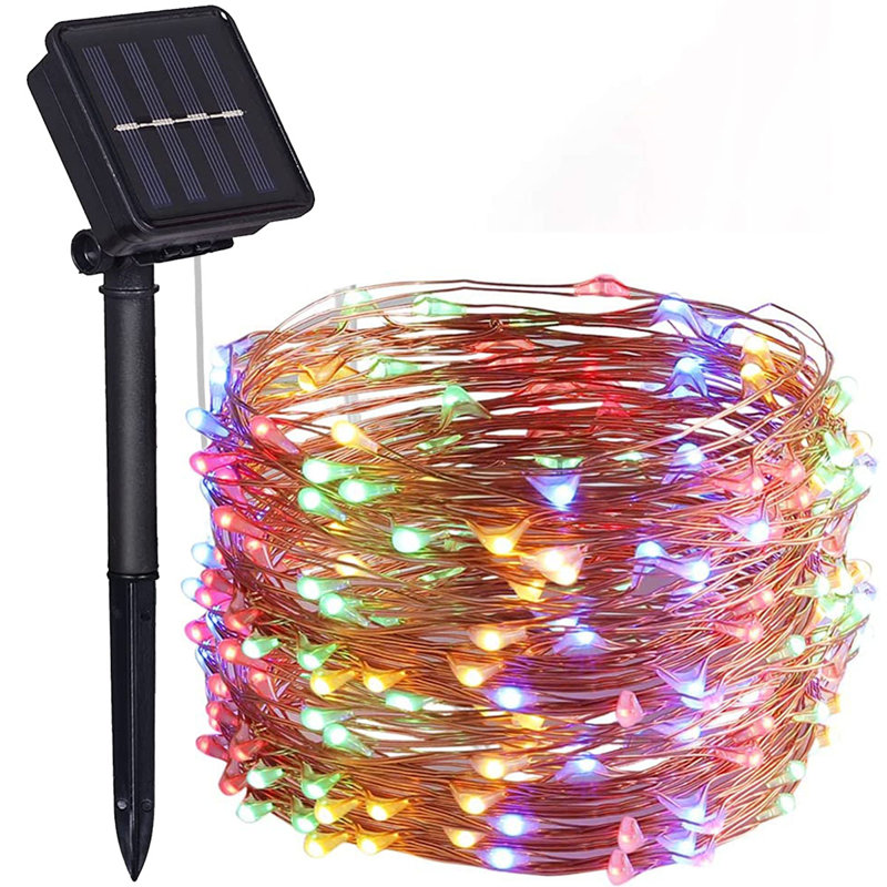 Guirlande solaire 100 lumières, Multicolore