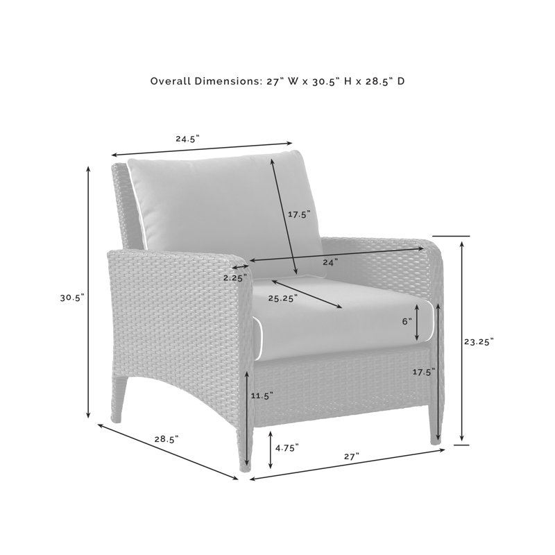 Fauteuil patio avec coussins Mosca, Sangria