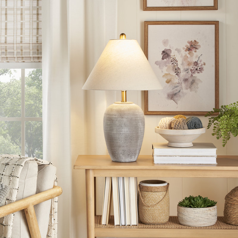Lampe de table en céramique Bethnal, Brun, Beige