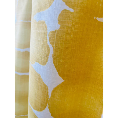 Yellow Shibori Dot Geometric Curtain Panels
