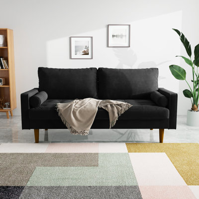 Mauck Modern Sofa,70 Inch Velvet Couch for Living Room,Spring Cushions,Solid Wood Frame,Easy Assembly for Small Spaces
