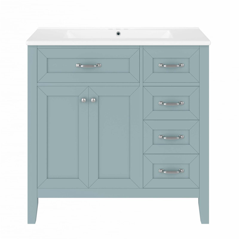 Meuble-lavabo 36 po avec lavabo, Vert