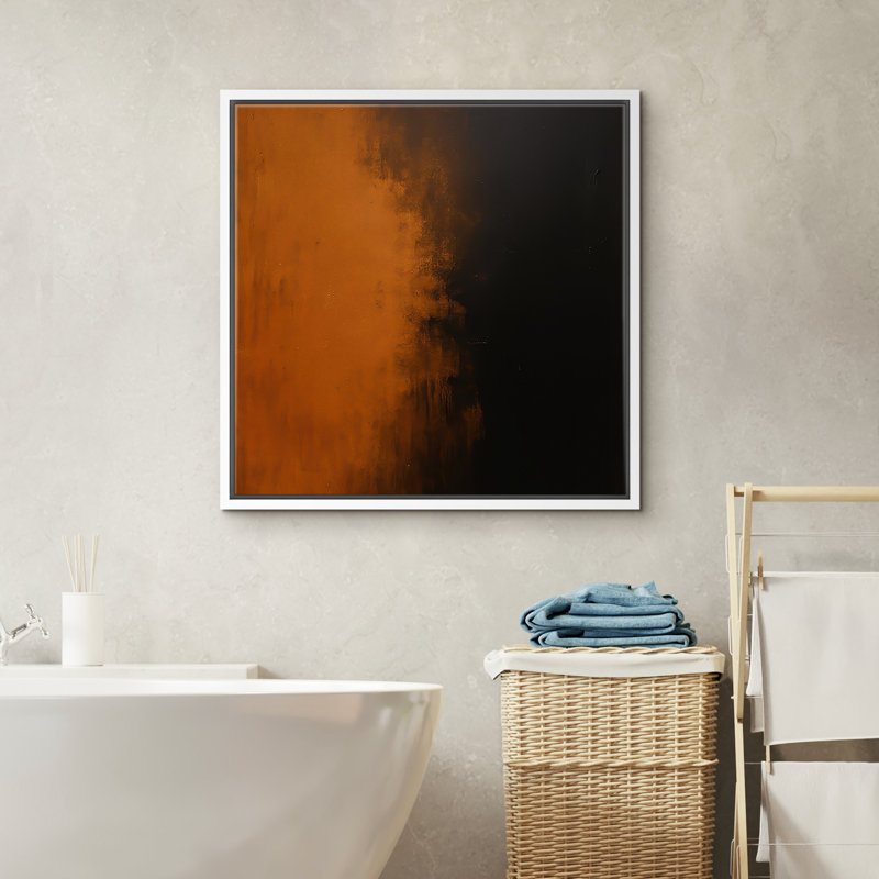 Reproduction d'art abstrait sur toile encadrée pour décoration intérieure moderne, H 24 po x l 24 po, Blanc