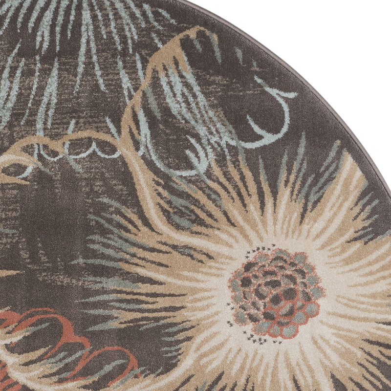 Tapis brun , Rond 5 pi 3 po