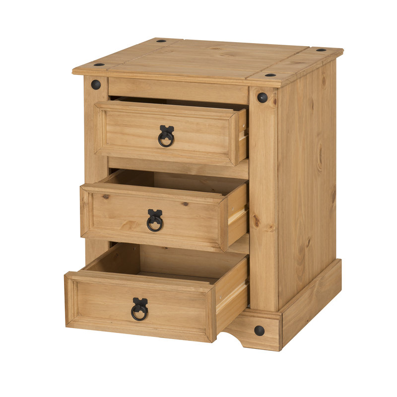 Palmea 53cm W Bedside Table, Antique Wax