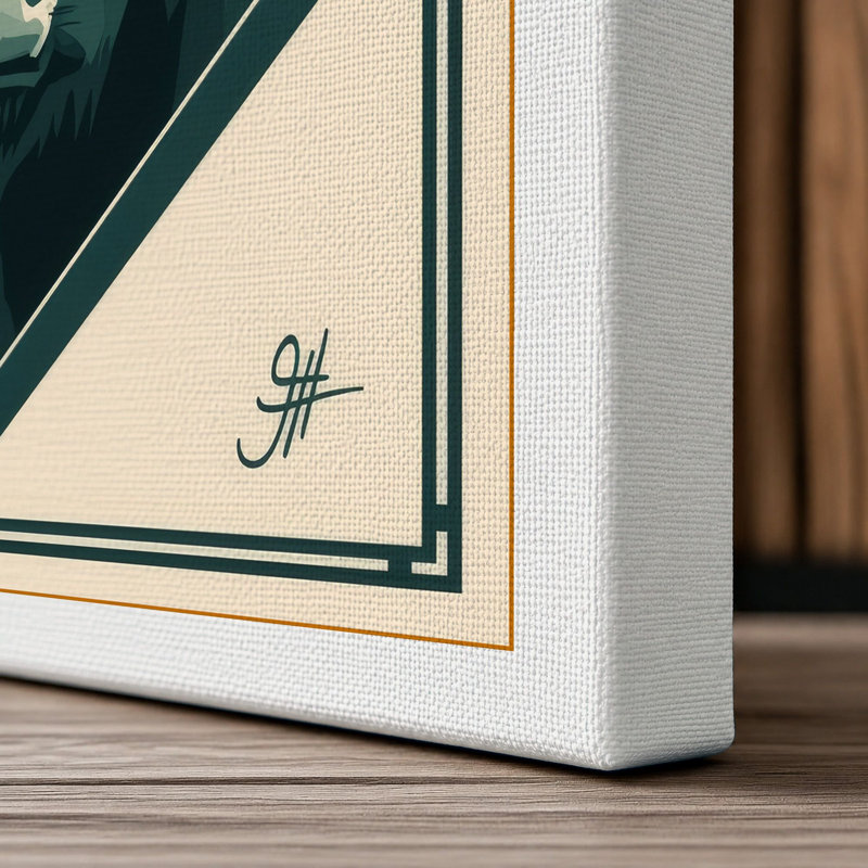 Highland Heraldry Modern 1 Piece Wrapped Canvas Wall Art, 24x16 - 61.0 x 40.6 cm, White Border