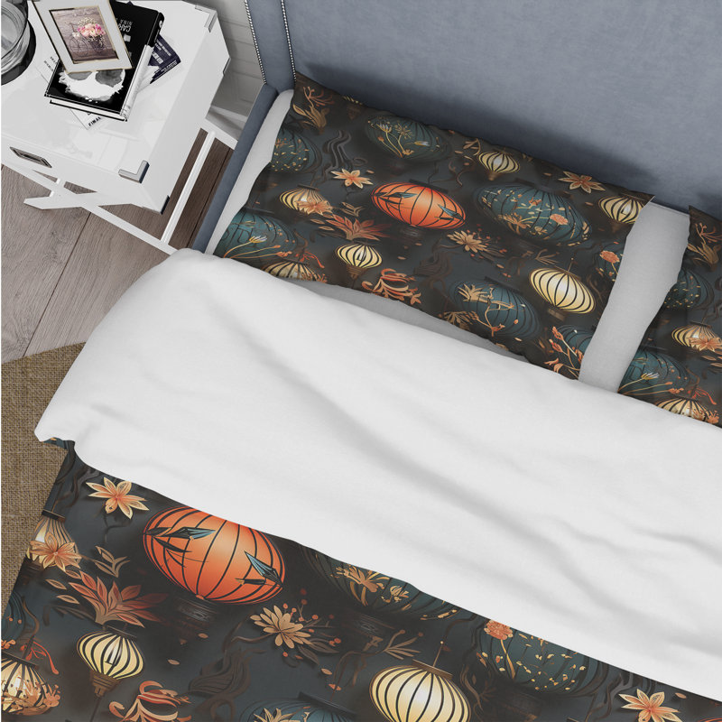 Ensemble de housse de couette Paper Lantern Glow, Housse de couette simple + 1 taie décorative stan