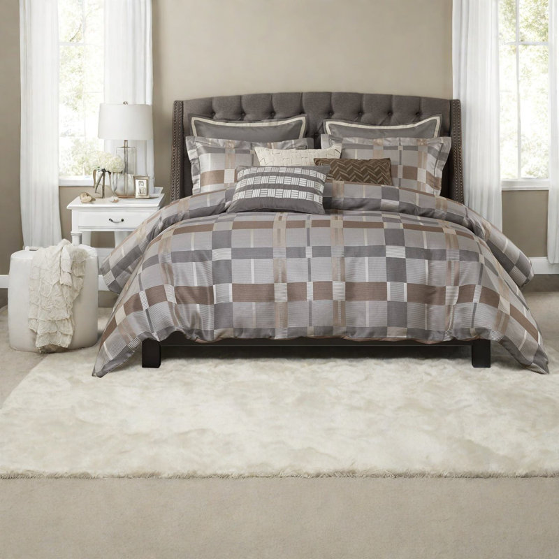 Ensembles de literie de luxe pour très grand lit 9 pièces, édredon surdimensionné en jacquard, élégance moderne pour la chambre à coucher